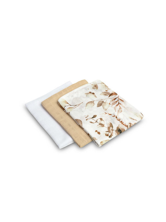 Sensillo Πάνες Αγκαλιάς από Μουσελίνα Beige 70x80εκ. 3τμχ