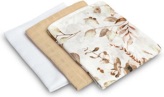 Sensillo Muslin Swaddle Wraps Beige Beige 70x80cm. 3pcs