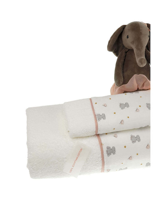 Designer's Cat Σετ Βρεφικές Πετσέτες 2τμχ Elephant Εκρού Βάρους 600gr/m²