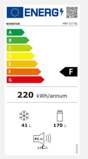 Winstar Ψυγείο Δίπορτο 211lt Υ143xΠ54xΒ55.1εκ. Γκρι MRF 217BL