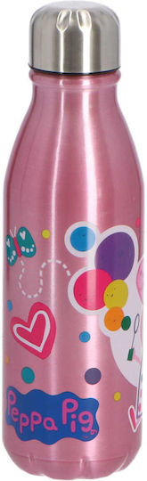 Drinking Bottle Детска бутилка за вода Peppa Pig Алуминий Розов 600мл