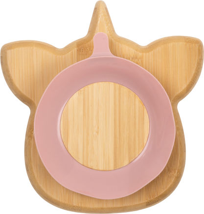 Citron Feeding Set made of Bamboo with Non-Slip Base Yellow 2pcs for 4+ months