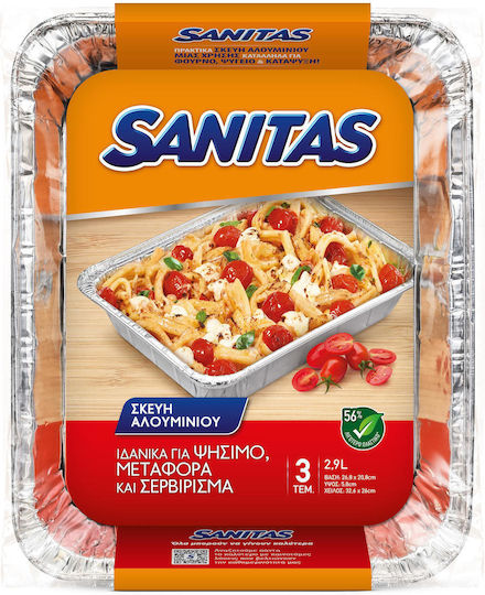 Sanitas Medium Rectangle Single-use Utensil 20.8x20.8cm 3pcs