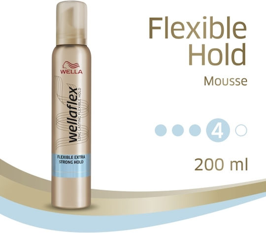 Wella Flexible Extra Strong Hold Mousse Spumă de păr 200ml
