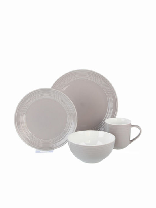 Cryspo Trio Jasper Porcelain Dinnerware Set Beige 20pcs