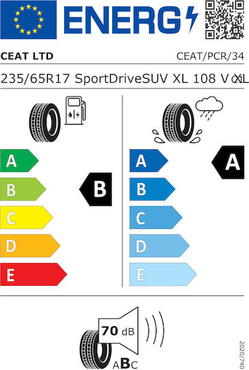 CEAT 235/65R17 108V XL Summer Car Tyre for 4x4 / SUV Vehicle
