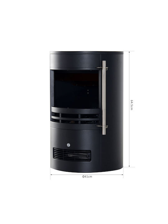 HomCom De podea Șemineu electric 900W 41x64.5cm Negru