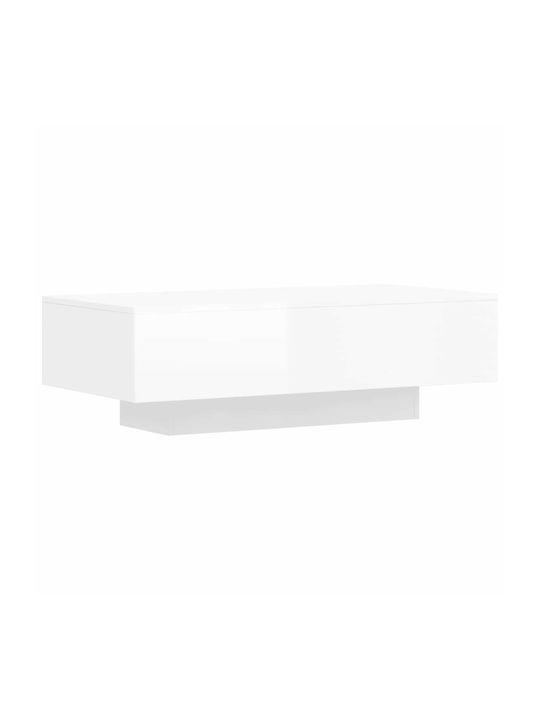 Rectangular Wooden Coffee Table White L100xW49.5xH31cm