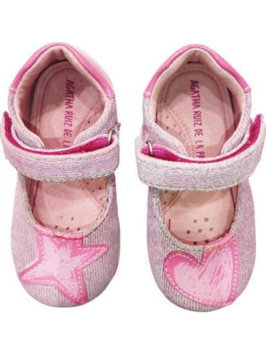 Kids Ballerinas with Hoop & Loop Closure Fuchsia