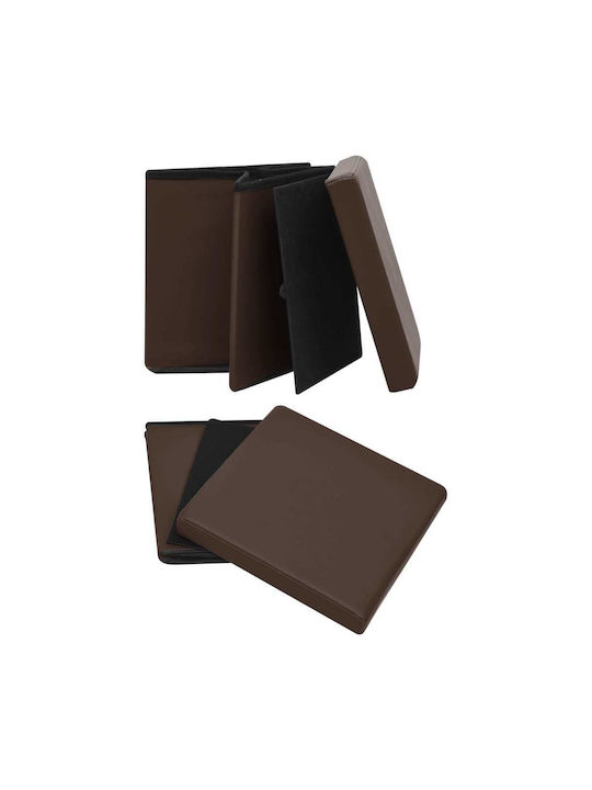 Stool For Living Room With Storage Space Plastic Brown 2pcs 38x38x38cm