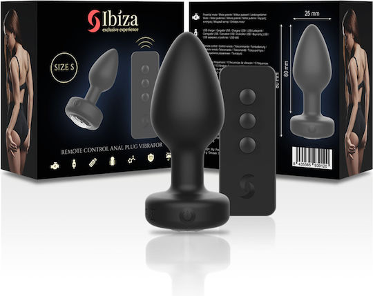 Ibiza Anal Plug mit kabelloser Funktion und Vibration Klein Schwarz