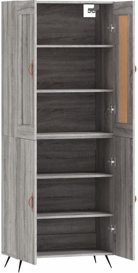 Wohnzimmer Nischenschrank aus Spanplatte Grau 69.5x34x180cm