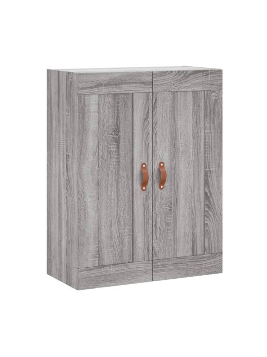 Living Room Display Cabinet Made of Particle Board Grey 69.5x34x180cm