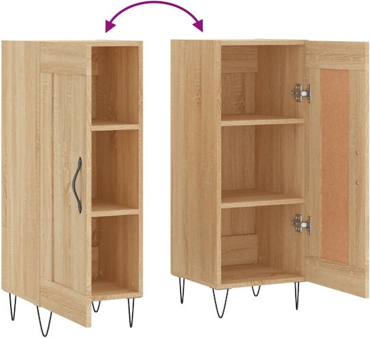Hanging Living Room Cabinet Made of Beige Particle Board 34.5x34x90cm