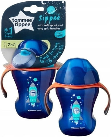 Tommee Tippee Explora Wean Sippee Educational Sippy Cup Plastic with Handles Blue for 7m+m+ 230ml 447153