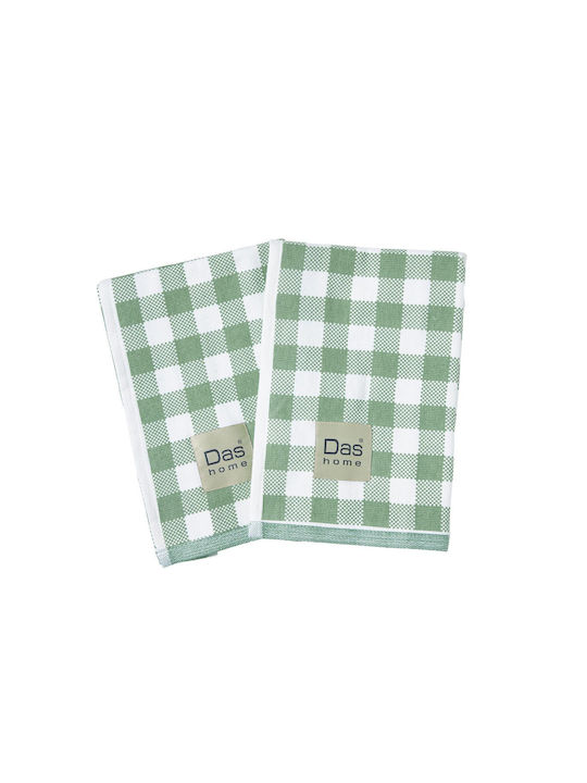 Das Home Tea Towel made of 100% Cotton in Green Color 40x65cm 2pcs