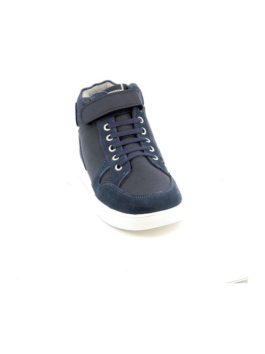 Lederne Kinderstiefeletten mit Klettverschluss Blau