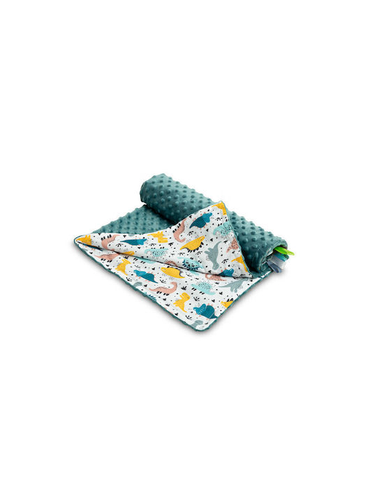 Sensillo Blanket Nursery Swaddling Blankets Minky Cotton Petrol Blue 75x100cm.