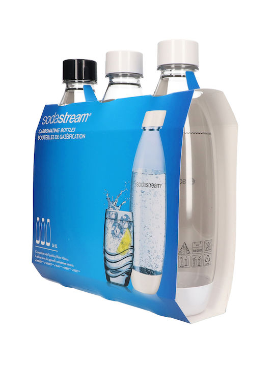 Sodastream Flasche Wasser Glas mit Schraubverschluss Weiß