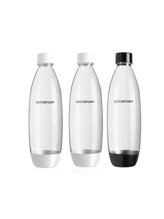 Sodastream Flasche Wasser Glas mit Schraubverschluss Weiß