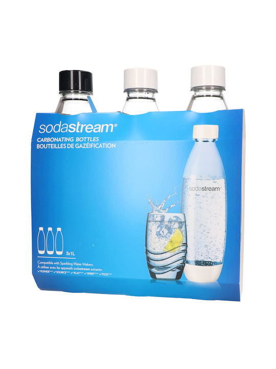 Sodastream Flasche Wasser Glas mit Schraubverschluss Weiß