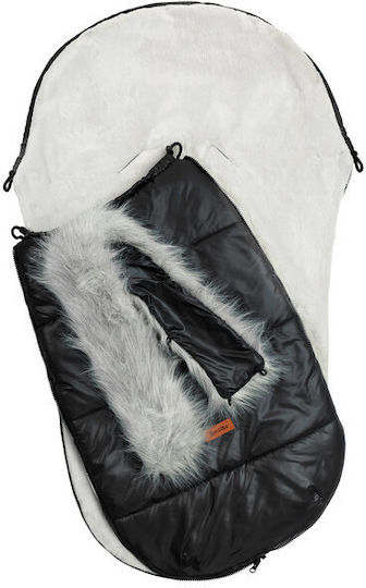 Sensillo Universal Sac de picioare pentru cărucior Impermeabil Negru cu căptușeală Fleece 100x45εκ.