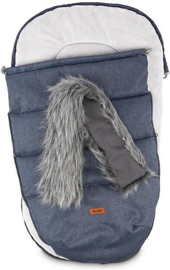 Sensillo Indiana Universal Waterproof Stroller Footmuff with Fleece Lining 100x50cm Blue