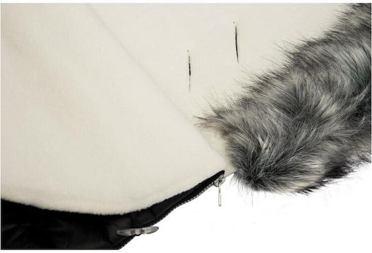Sensillo Universal Sac de picioare pentru cărucior Impermeabil Negru cu căptușeală Fleece 100x46εκ.