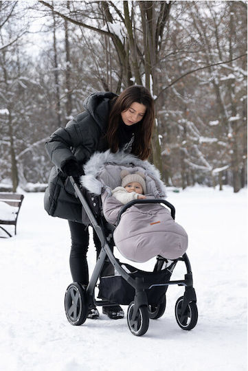 Sensillo Universal Sac de picioare pentru cărucior Impermeabil Negru cu căptușeală Fleece 100x45εκ.