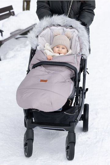 Sensillo Universal Sac de picioare pentru cărucior Impermeabil Negru cu căptușeală Fleece 100x45εκ.