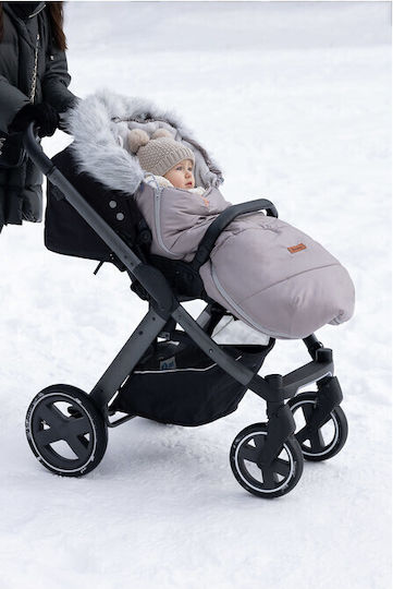 Sensillo Universal Sac de picioare pentru cărucior Impermeabil Negru cu căptușeală Fleece 100x45εκ.