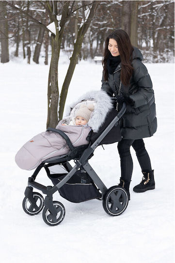 Sensillo Universal Sac de picioare pentru cărucior Impermeabil Negru cu căptușeală Fleece 100x45εκ.