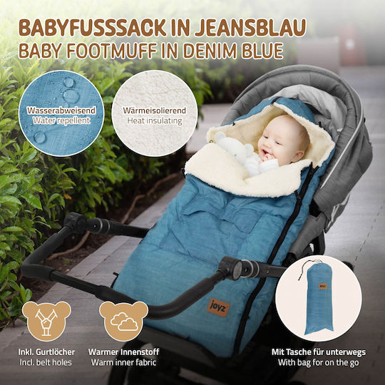 Joyz Universal Waterproof Stroller Footmuff 94x48cm Blue