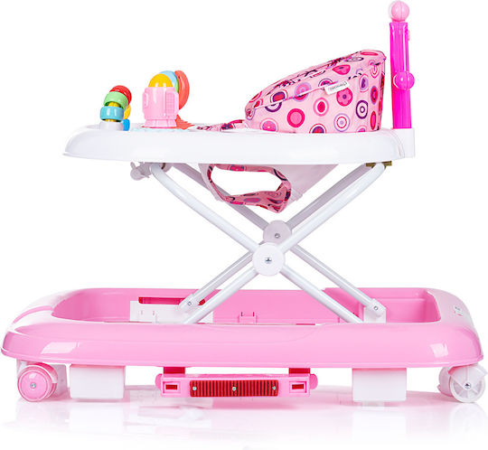 Chipolino Walker Baby Walker with Music for 6+ Months Pink