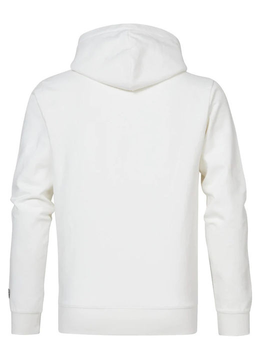 Petrol Industries Men's Sweatshirt Jacket with Hood and Pockets White