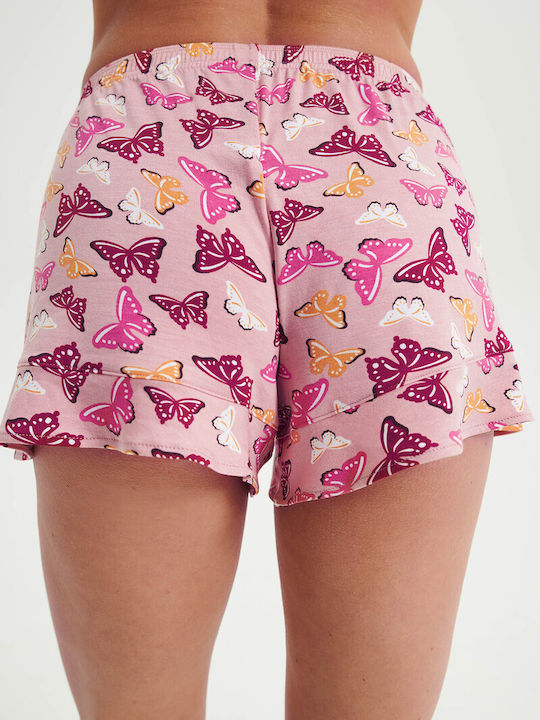 Vamp Sommer Damen Pyjama-Shorts Rosa