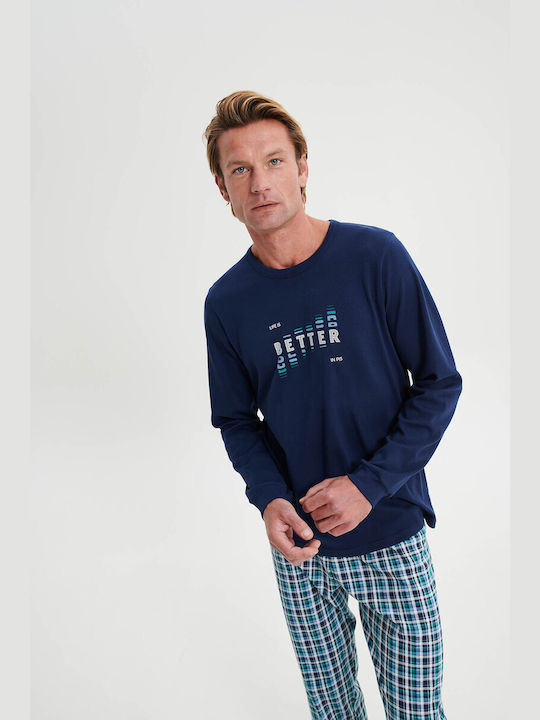 Vamp Men's Winter Pajamas Set Blue