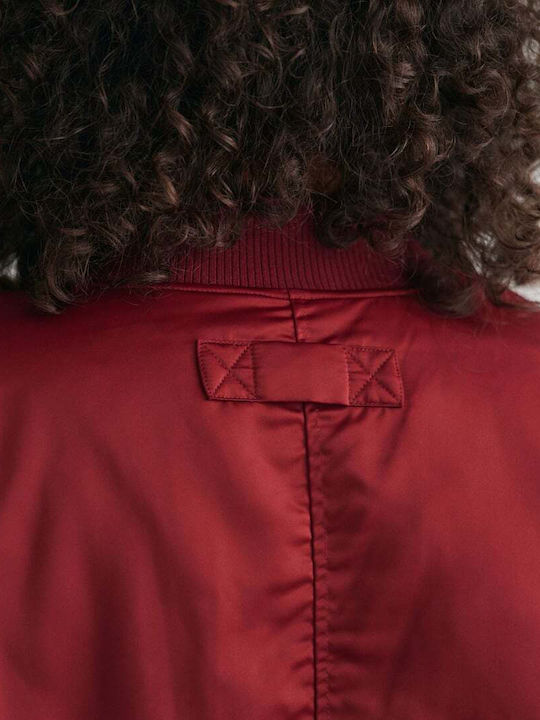 Κοντό Γυναικείο Bomber Jacket Μπορντό