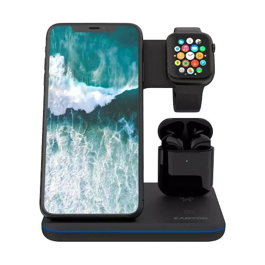 Canyon Ασύρματος Φορτιστής (Qi Pad) 15W Μαύρος (CNS-WCS302B)