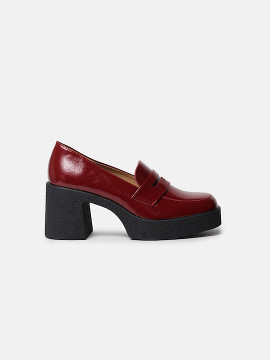 InShoes Pantofi cu toc din Lăcuit Burgundy