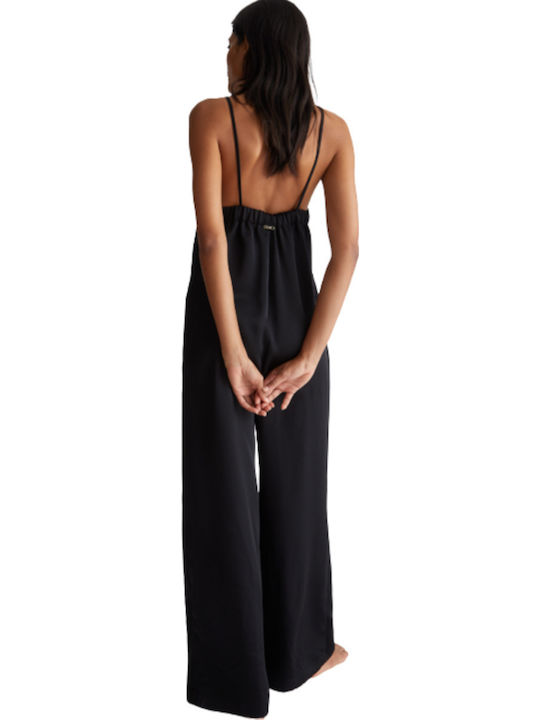 Rose Women's Sleeveless One-piece Suit Black