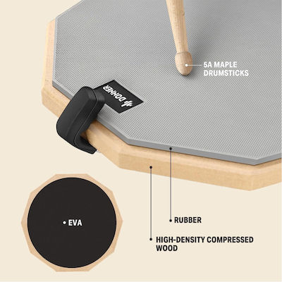 DONNER EC-2003 Practice Pad - Επιφάνεια εξάσκησης Σετ με βάση, θήκη και αξεσουάρ DONNER EC-2003 Practice Pad Set