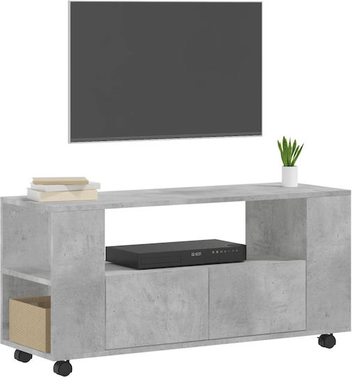 TV Stand with Wheels Gray 102x34.5x43cm