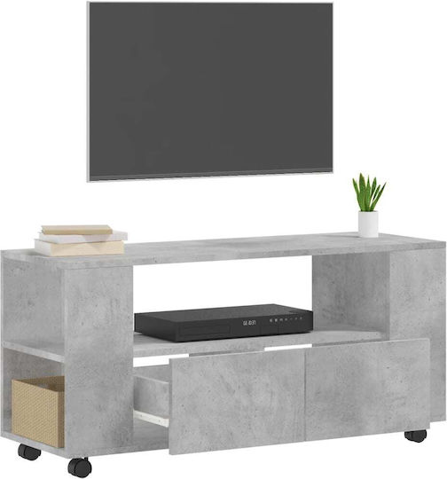 TV Stand with Wheels Gray 102x34.5x43cm