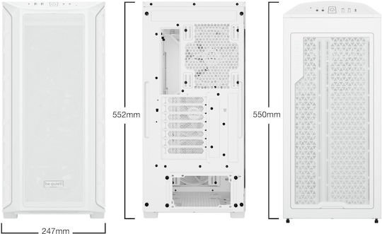 Be Quiet Shadow Base 800 FX Gaming Midi Tower Κουτί Υπολογιστή με Πλαϊνό Παράθυρο και RGB Φωτισμό Λευκό