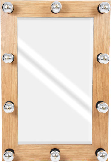 GloboStar MIRROR-60x90-1 Καθρέπτης Ορθογώνιος Μπεζ Δρυς & LED Φωτισμό 90x60cm GloboStar MIRROR-60x90-1 Καθρέπτης Ορθογώνιος Μπεζ Δρυς & LED Φωτισμό 90x60cm