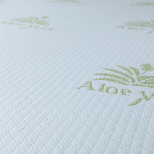 Como felt & wadding producers Mattress Topper Aloe Vera Double Memory Foam Infused with Aloe , Removable Cover & Elastic Straps 150x200x4cm