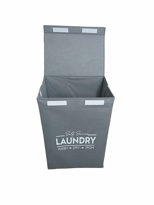 Sidirela Laundry Basket Fabric Folding with Cap 40x30x60cm Gray