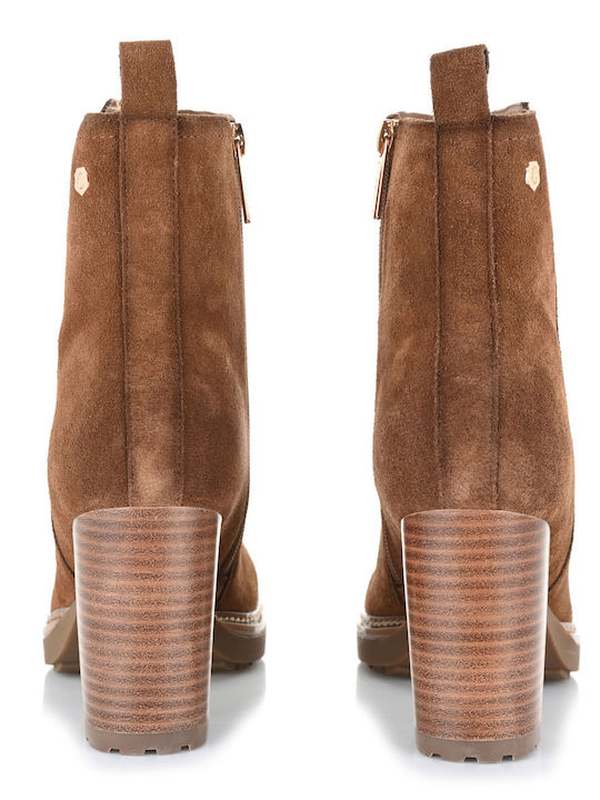Wildleder Stiefeletten Damen Braun