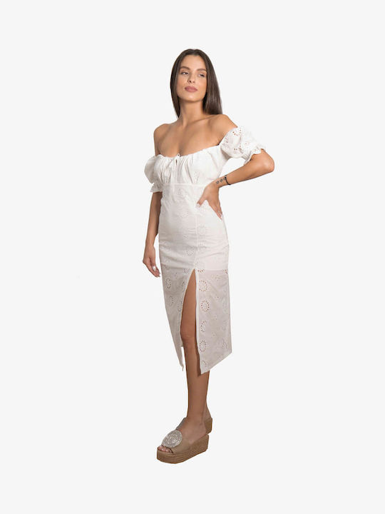 Olian Mini Βραδινό Φόρεμα Λευκό